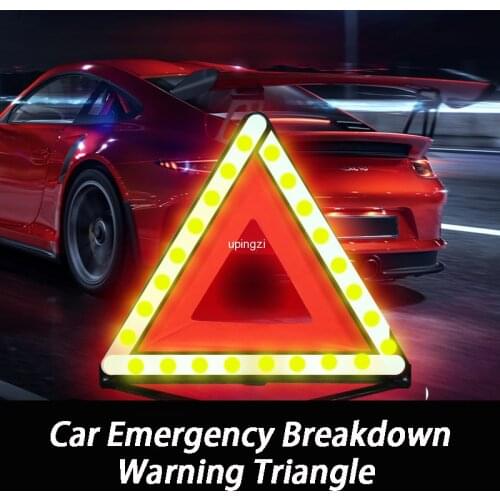 Car Emergency Breakdown Warning Triangle Car Stop Sign Tripod Road Flasher Triangle Emergency Warning Sign