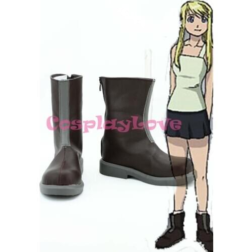 Fullmetal Alchemist Winry Rockbell Cosplay Shoes Boots Custom Made For Halloween Christmas Festival