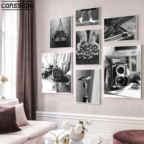 Black And White Vintage Wall Art Prints Photographer Camera Canvas Painting Posters Nordic Modern Wall Pictures Home Decoration