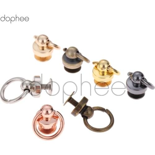 Dophee 5pcs Metal Bags Rivet Nail Buckle Swivel Screw Studs Button Handbag Chain Hanger Hardware Leather Craft Accessories