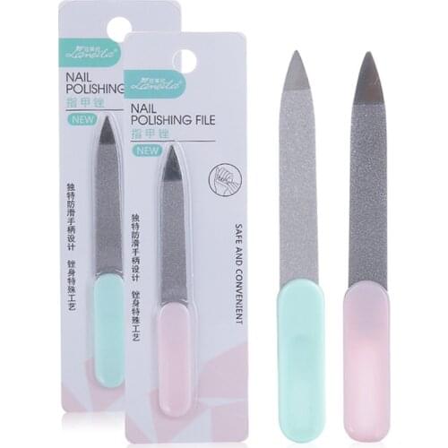 Nail Art File Buffer Double Sides Metal Grinding Rod Scrub Manicure Pedicure Tools Stainless Steel Remover Polish Gel UV Acrylic