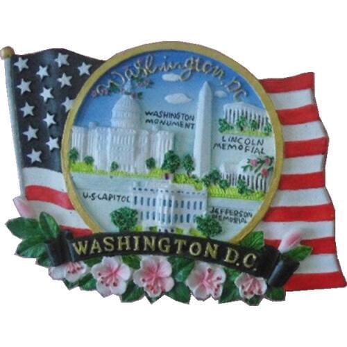 American Flag Washington Capitol Aromatherapy Cold Porcelain 3D Fridge Magnet Travel Souvenirs Refrigerator Magnetic Sticker