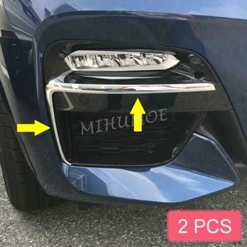 For BMW X3 G01 M Sport 2018 2019 2020 Chrome Front Fog Light Strips Lamp Cover Trims
