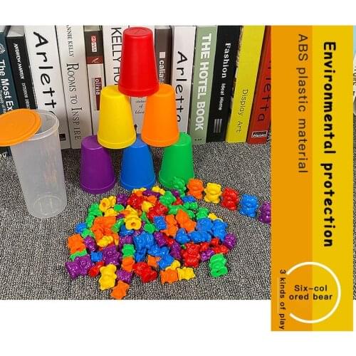 Montessori Toy 1 Set Rainbow 6 Colors Counting Bears Baby Early Educational Learning Toys Colors Cognition Assorted Toys Gifts