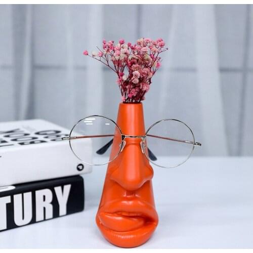 Creative Resin Glasses Holder Statue Face Figurines Modern Creative Crafts Display for Home Office