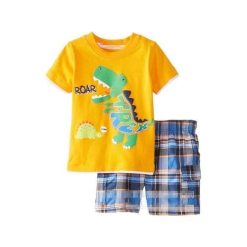 Summer Baby Boys Sleepwear Homewear Pyjamas Children Girls Kids Cartoon Shorts Sleeve T shirt Short Sets Pajamas Suit