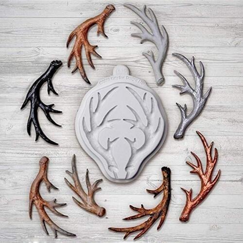 Small Antlers Mould Silicone Mold Fondant Cake Decorating Tool Gumpaste Sugarcraft Chocolate Forms Bakeware Tools