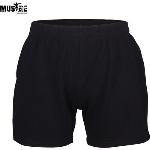 Gym Shorts Mens 5" Inseam Bodybuilding Fitness Training Sportswear Running Cotton Short Pants MUSCLE ALIVE Workout For Man
