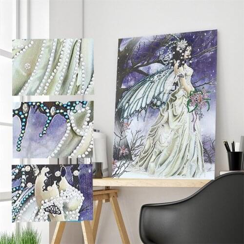 Wing Girl 5D Special Shaped Diamond Painting Embroidery Needlework Rhinestone Crystal Painting Cross Craft Stitch Kit DIY Decor