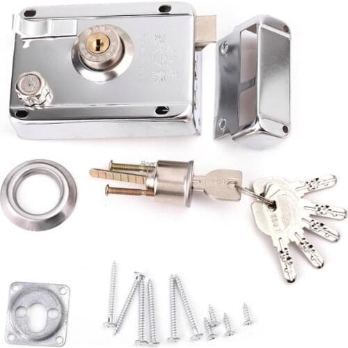 Exterior Iron Door Locks Security Anti-theft Lock Multiple Insurance Lock Wood Gate Lock For Furniture Hardware