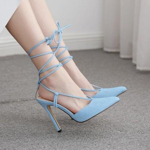 2021 New Kcenid Summer autumn pointed toe high heels cross strap womens evening dress party shoes sexy stiletto heel pumps