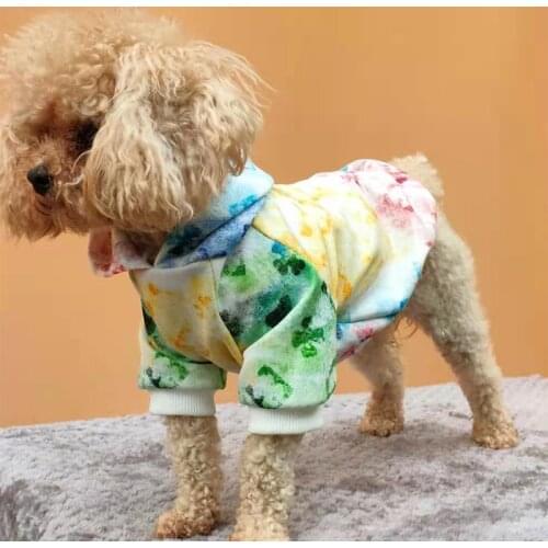 New Arrive rainbow pet Clothes Fleece Sweatshirt For Small Dogs Casual Puppy Cat Costumes French Bulldog Bichon Clothing