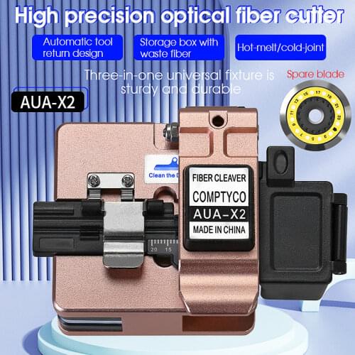 COMPTYCO New FTTH High Precision cutting tool AUA-X2 Optical Fiber Cleaver Cable Cutting Knife Fiber Cleaver