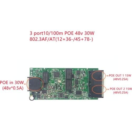 Reverse Power Poe Switch POE In 48V 30W Poe OUT48V15W/30W 100Mbps 802.3AF/At12 + 36-/45 + 78- Lange Afstand Serie Kracht Poe