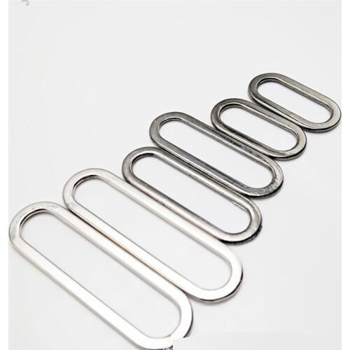 New Metal Oval Ring Shoes Bags Garment Alloy Buckles DIY Accessory Sewing 20mm 25mm 30mm 40mm 50mm Silver/Gun black