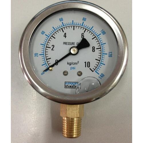 PT1/4"thread YN60 2.5" 60mm brass movement Stainless steel shell Shock - proof oil - filled pressure gauge r,vacuum manometer