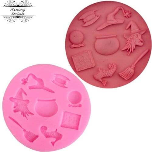 Halloween party hat pumpkin witch shape sugar silica gel mold cake decoration tool pastry kitchen baking goods