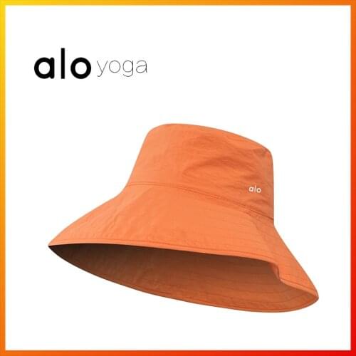 Alo Yoga New Female Double-sided Fisherman Hat Summer Sunscreen Pure Color Sun Hat Fedora Hat Outdoor Beach Hat Thin Section
