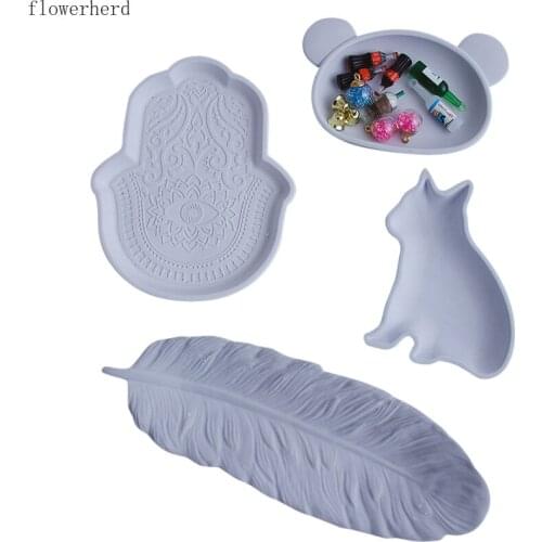 Baking Accessories Handmade Resin Molds Dish Wing Feather Storage Silicone Mold Concrete Plaster Mold Cake Decorating Tools