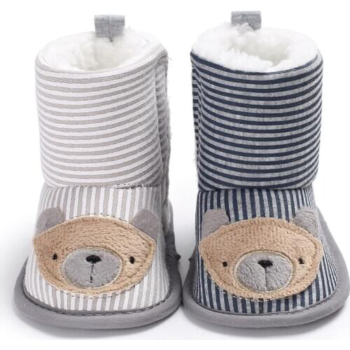 Cute Snow Cotton Warm Boots Infant Soft Soled Newborn Winter Baby Shoes for Girl Anti-slip Christmas Booties