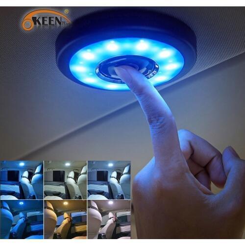 OKEEN LED Car Interior Reading Light USB Charging Roof Magnet Auto Day Light Trunk DRL Square Dome Vehicle Indoor Ceiling Lamp