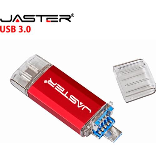 JASTER OTG 3 in 1 USB Flash Drives USB3.0 & Type-C & Micro USB 512GB 256GB 128GB 64GB 32GB 16GB Pendrives Pen Drive Cle USB
