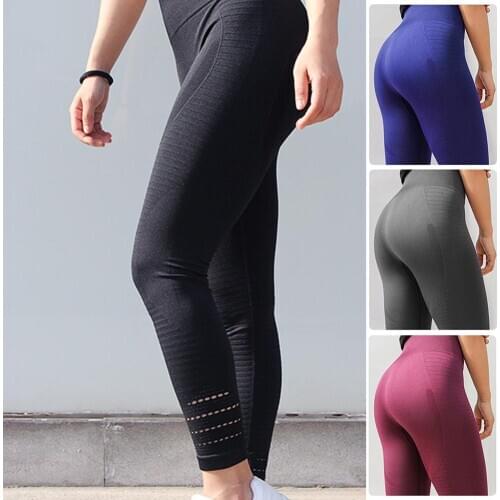 Women High Waist Hip Tights Sports Ninth Pants Trousers grande taille