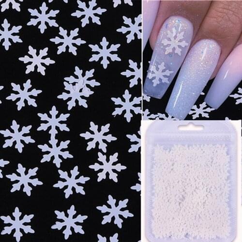 1Bag Winter 9mm Snowflakes Autumn Nail Glitter Christmas New Year Nail Art Decoration Rhinestone Manicure Accessory Nail Design