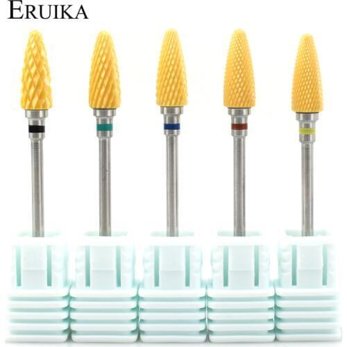 ERUIKA 1PC Yellow Nail Drill Ceramic Milling Cutter for Manicure Machine Electric Pedicure Apparatus Files Nails Accessories