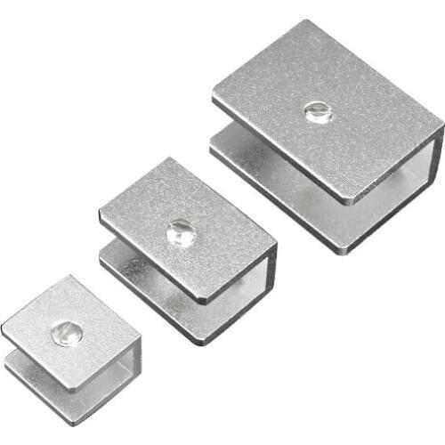 10PCS/Lot Rectangular Small/Medium/Large Aluminum Alloy Cabinet Glass Clamp Glass Clip Shelf Support Bracket Glass Shelf Holder