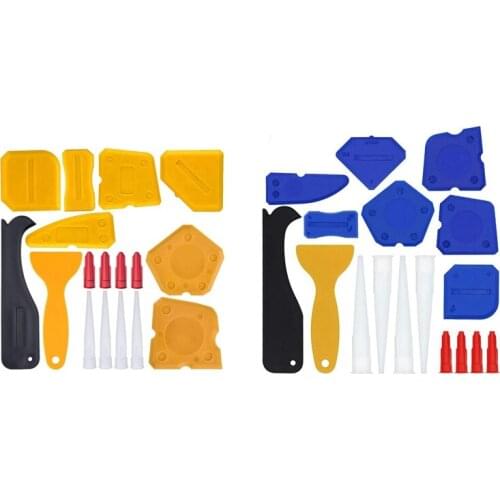 17 Pieces Caulking Tool Kit Silicone Sealant Finishing Tool Grout Scraper Caulk Remover And Caulk Nozzle And Caulk Caps
