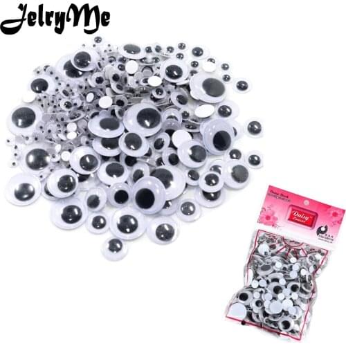 200 pcs/ bag Self-adhesive Active Eye Boys Girls Charm Toy Accessory Mix Size Googly Wiggly Eyes For Scrapbook Kids Diy