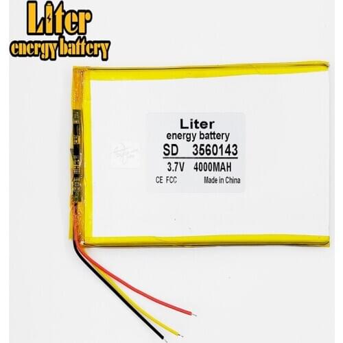 3 line 4000MAH 3.7V 3560143 3560140 NTC Polymer lithium ion / Li-ion battery for tablet pc,,cell phone,speaker,power bank