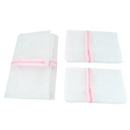 3 x Zipped Laundry Washing Mesh Bags Net Socks Underwear Wash 1 Large 2 Medium