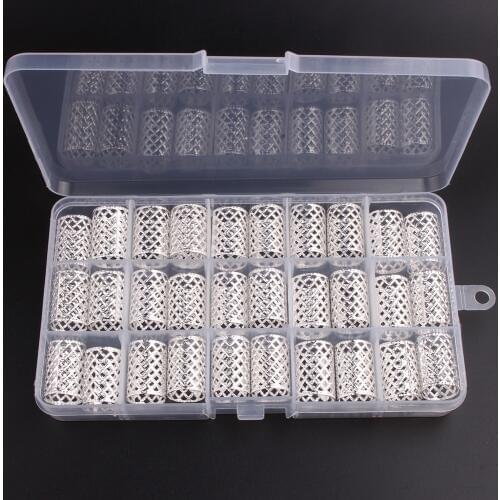 30pcs/lot Dreadlocks Beads Metal Dread Golden and Silver Hair Rings Locks Metal Cuffs Hair Decoration Braiding Hair Jewelry