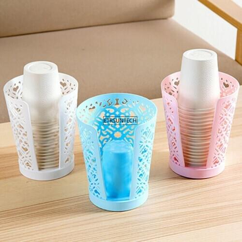 50Pcs Cup Drain Rack Shelf Storage Stand Cup Holder Disposable Cup Holder Kitchen Bathroom Storage Organizer