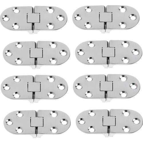 8Pcs/Set Marine Boat RV Hatch Locker Strap Hinge Door Hinge Flush Mount Deck Hardware