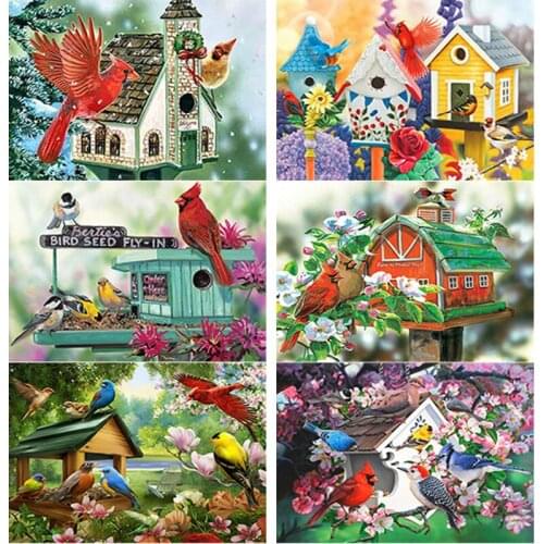 New 5D DIY Diamond Painting Birds Nest Diamond Embroidery Landscape Cross Stitch Full Square Round Drill Home Decor Manual Gift