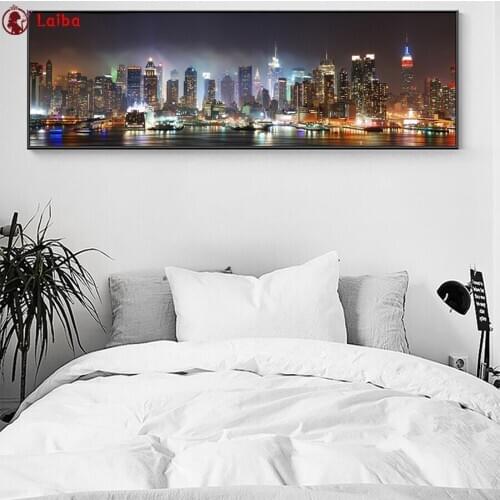 Diy Diamond Painting Natural scenery, city night view diamond mosaic square drill diamond embroidery cross stitch home decor