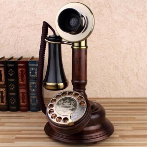 Antique Telephone, Button Dial Vintage Telephone Classic European Retro Landline Telephone with Caller ID for Home Decoration