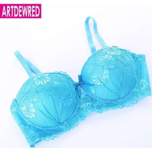 ARTDEWRED BC Push Up Women Lace Bra 1/2 Cup under the thin thick Gathered Strapless Plus Size Brassiere Padded Underwear 32-38