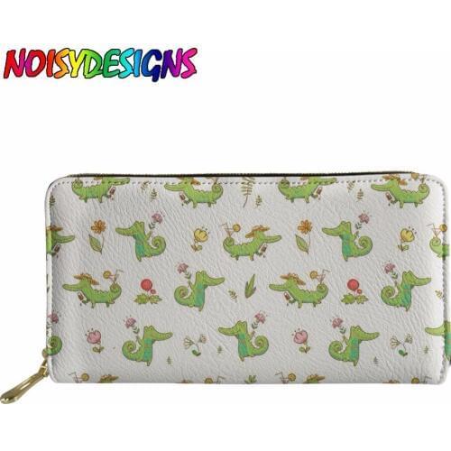 Cute Animal Dinosaurs Print Long Women Wallet Large Capacity Womens Travel Purse Multifunciton Female Money Bags Cartera mujer