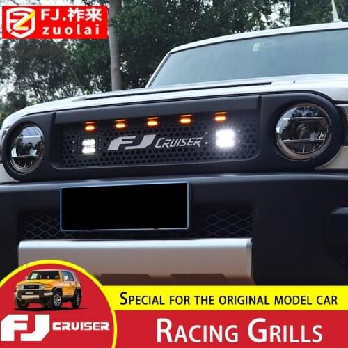 For Toyota FJ Cruiser Racing Grills Decoration FJ Front Grid Racing Grills Small Yellow Light Spotlight Modification Accessories