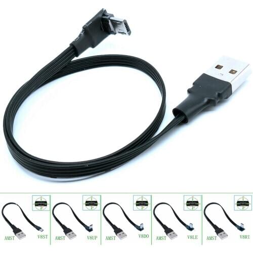Up & Down & Left & Right Angled 90 Degree USB Micro USB Male to USB male Data Charge connector Cable 25cm 50cm for Tablet 5ft 1m