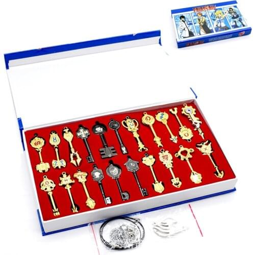 Anime Fairy-Tail Cosplay Prop Earring Necklace Pendant Keychain Accessorie Set