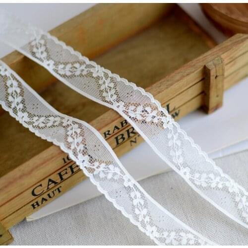 3 Meters High Quality White Embroidered Net Lace Trim Garment Lace Ribbon Wedding Dress Decoration DIY Accessories 2cm Width