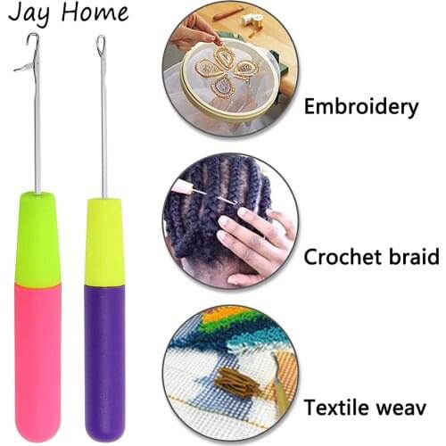 16cm Plastic Handle Latch Hook Crochet Needles for Knitting Weaving DIY Craft Sewing Tools Embroidery Crochet Hook Needles