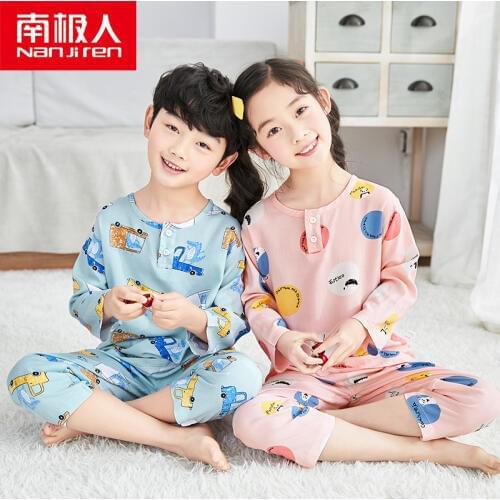 NANJIREN Child Pajama Tops Kids Sleepwear Baby Girls Pajama Sets Animal Boys Sleepwear Pajamas Set Cotton Nightwear Robe For Kid