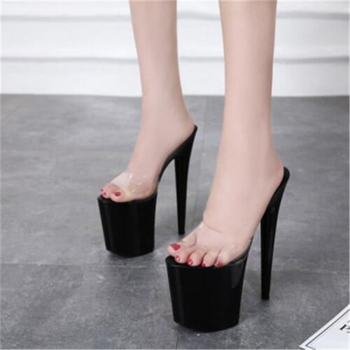 20cm European and American autumn trade club shoes, waterproof platform Roman fish mouth lady with high heels slippers