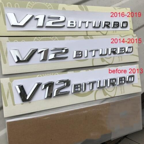 Flat Letters Emblem Badge for Mercedes Benz AMG G65 S65 V12 BITURBO Fender Side Supercharge Double Turbo Car Styling Sticker